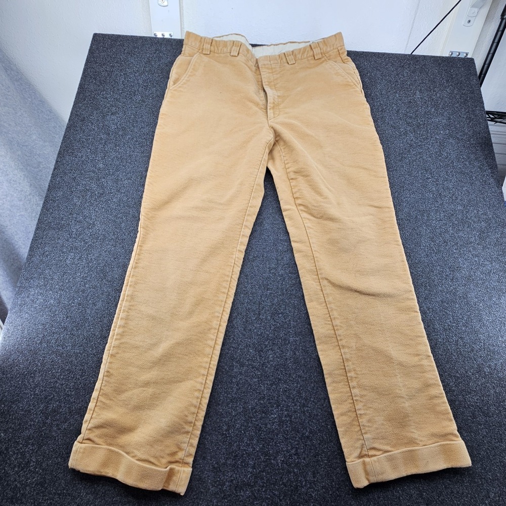 VTG Orvis Khaki 100% Cotton Pleated Cuffed Trouser Pants Men Soft Y2K Preppy USA
